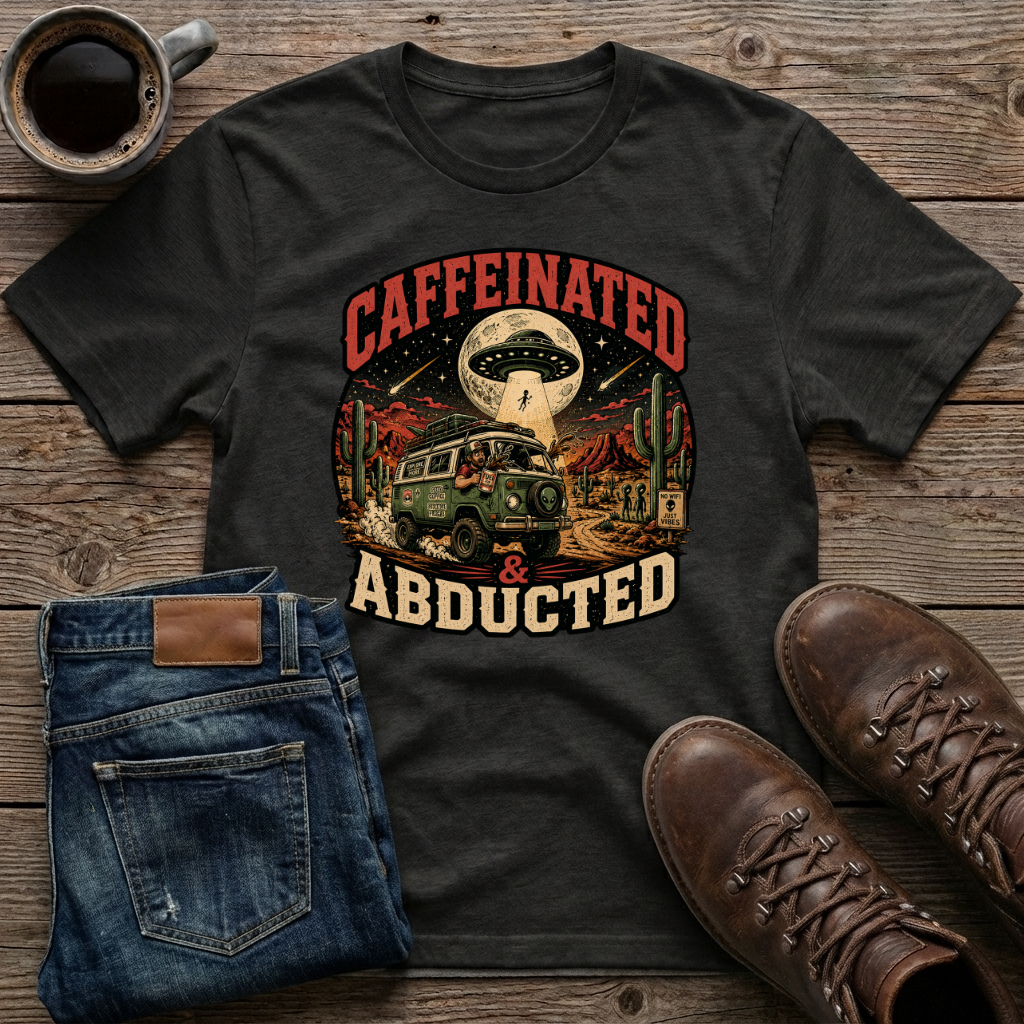 Caffeinated & Abducted T-Shirt
