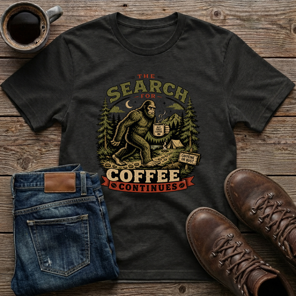 The Search For Coffee Continues T-Shirt