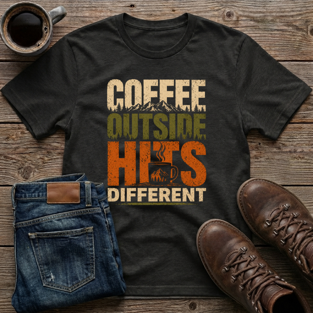 Coffee Outside Hits Different T-Shirt