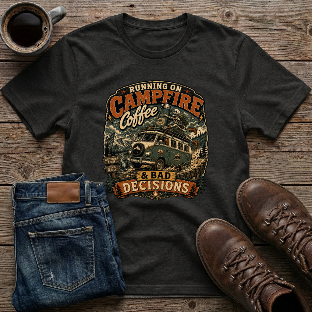 Running On Campfire Coffee & Bad Decisions T-Shirt