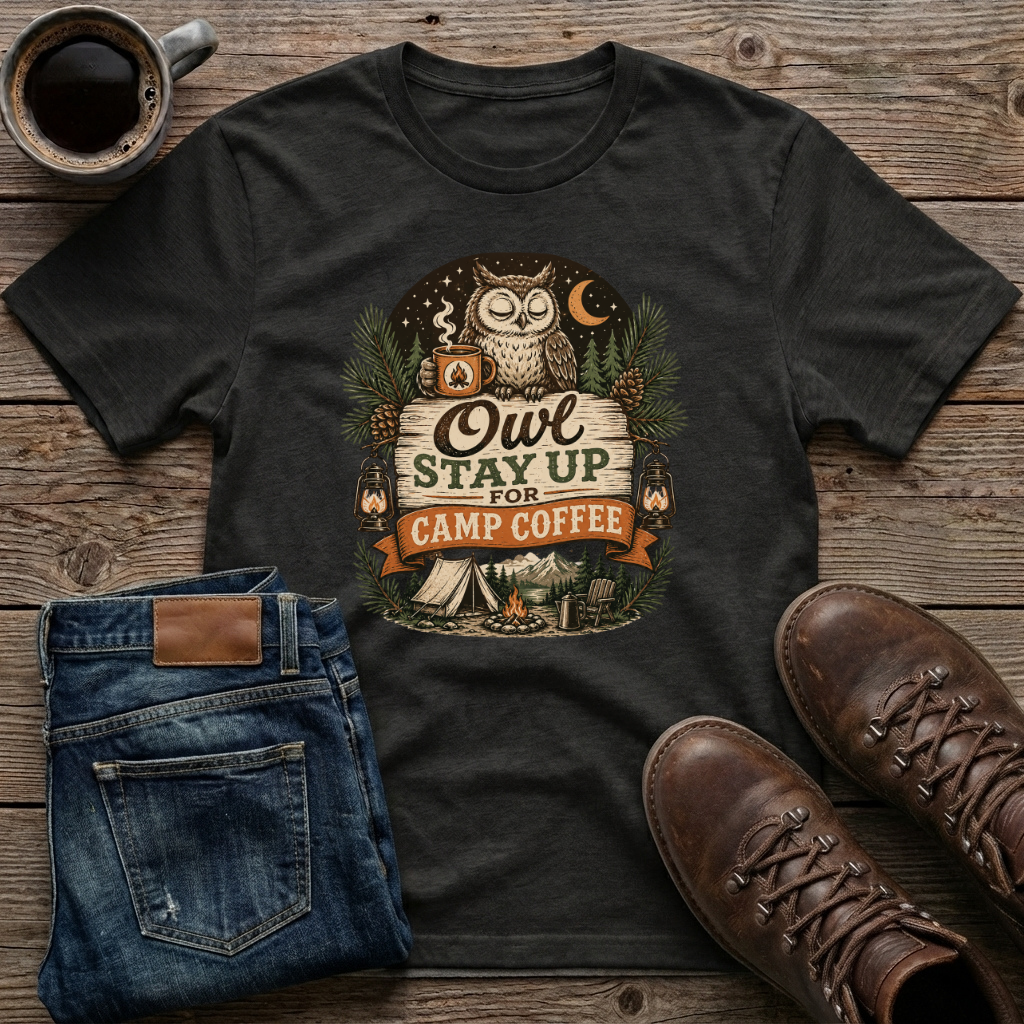 Owl Stay Up For Camp Coffee T-Shirt