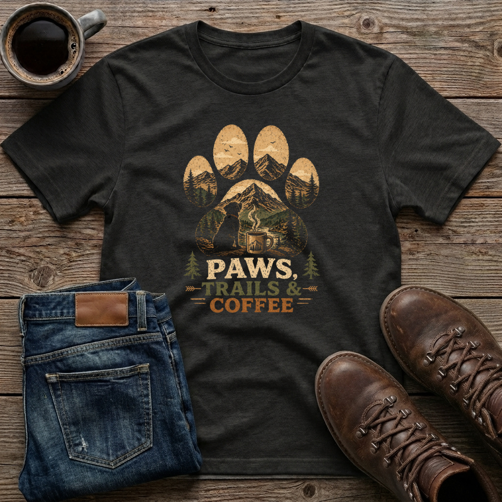 Paws Trails & Coffee T-Shirt
