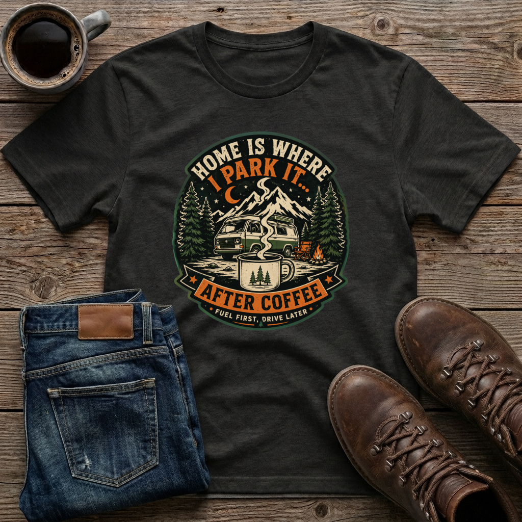 Home Is Where I Park It After Coffee T-Shirt