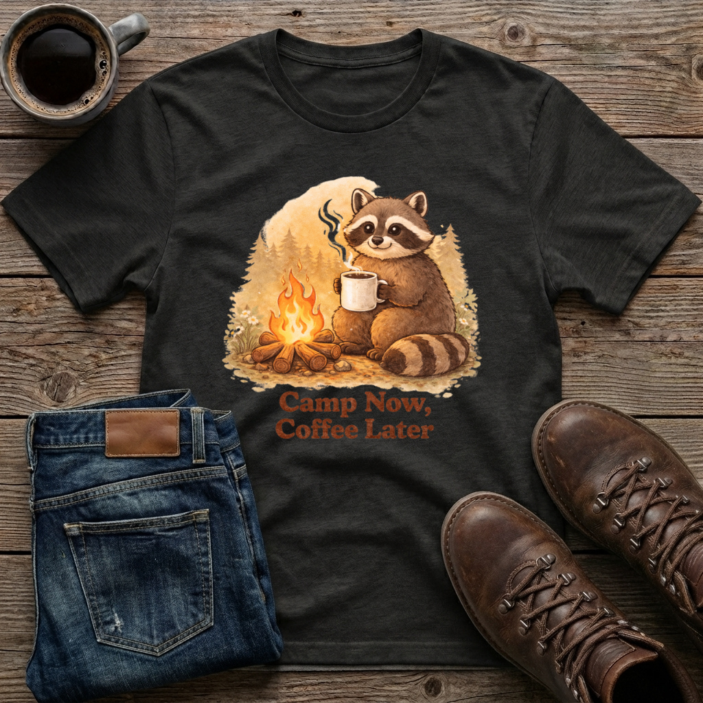 Camp Now Coffee Later T-Shirt