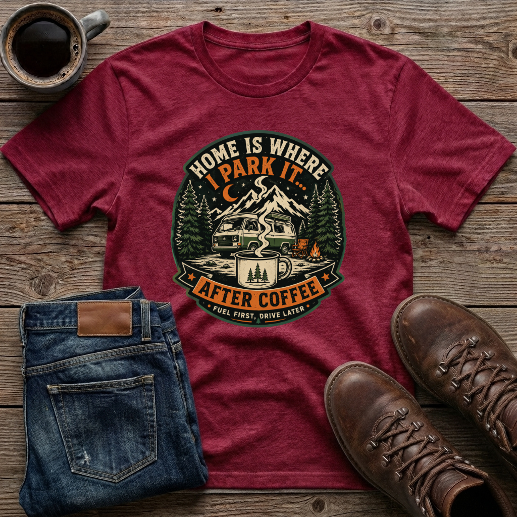Home Is Where I Park It After Coffee T-Shirt