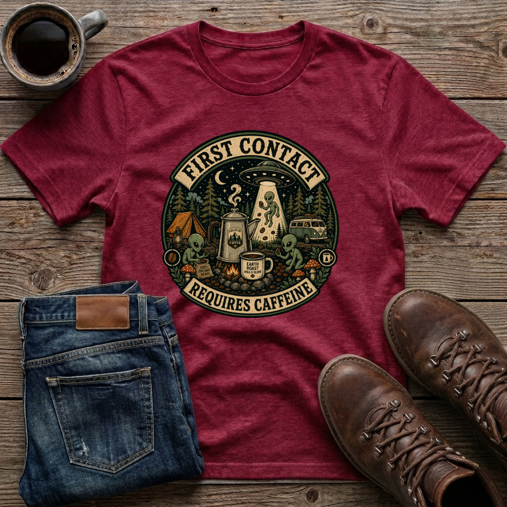 First Contact Requires Caffeine T-Shirt
