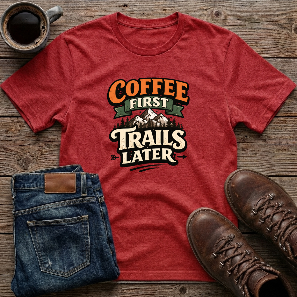 Coffee First Trails Later T-Shirt