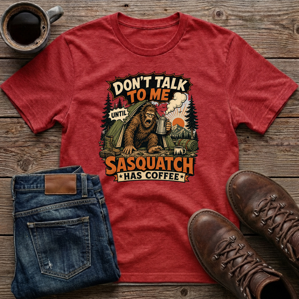 Don't Talk To Me Until Sasquatch Has Coffee T-Shirt