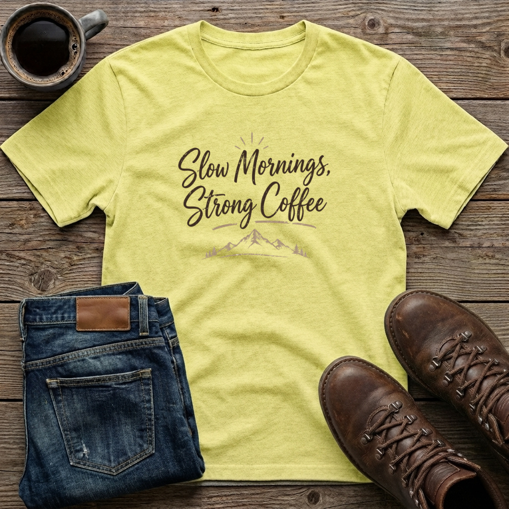 Slow Mornings Strong Coffee T-Shirt