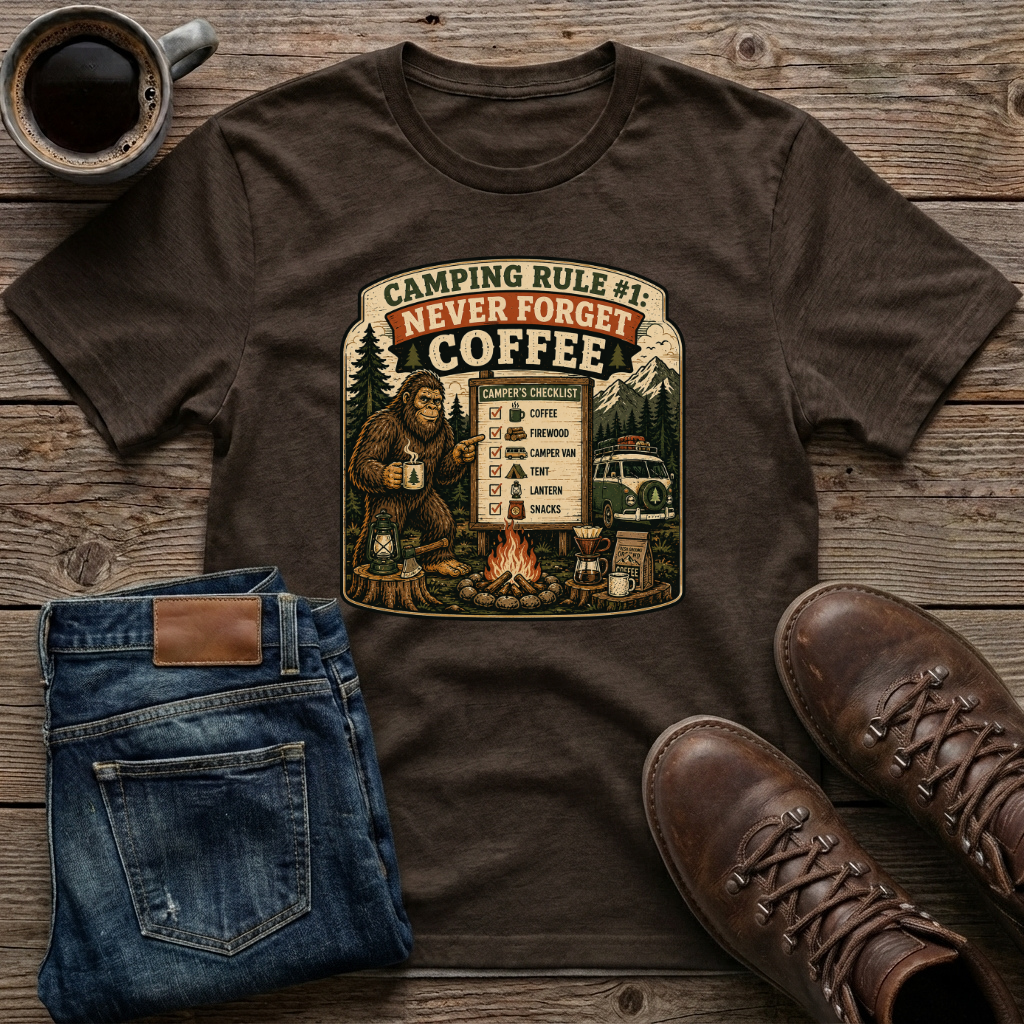 Camping Rule 1 Never Forget Coffee T-Shirt