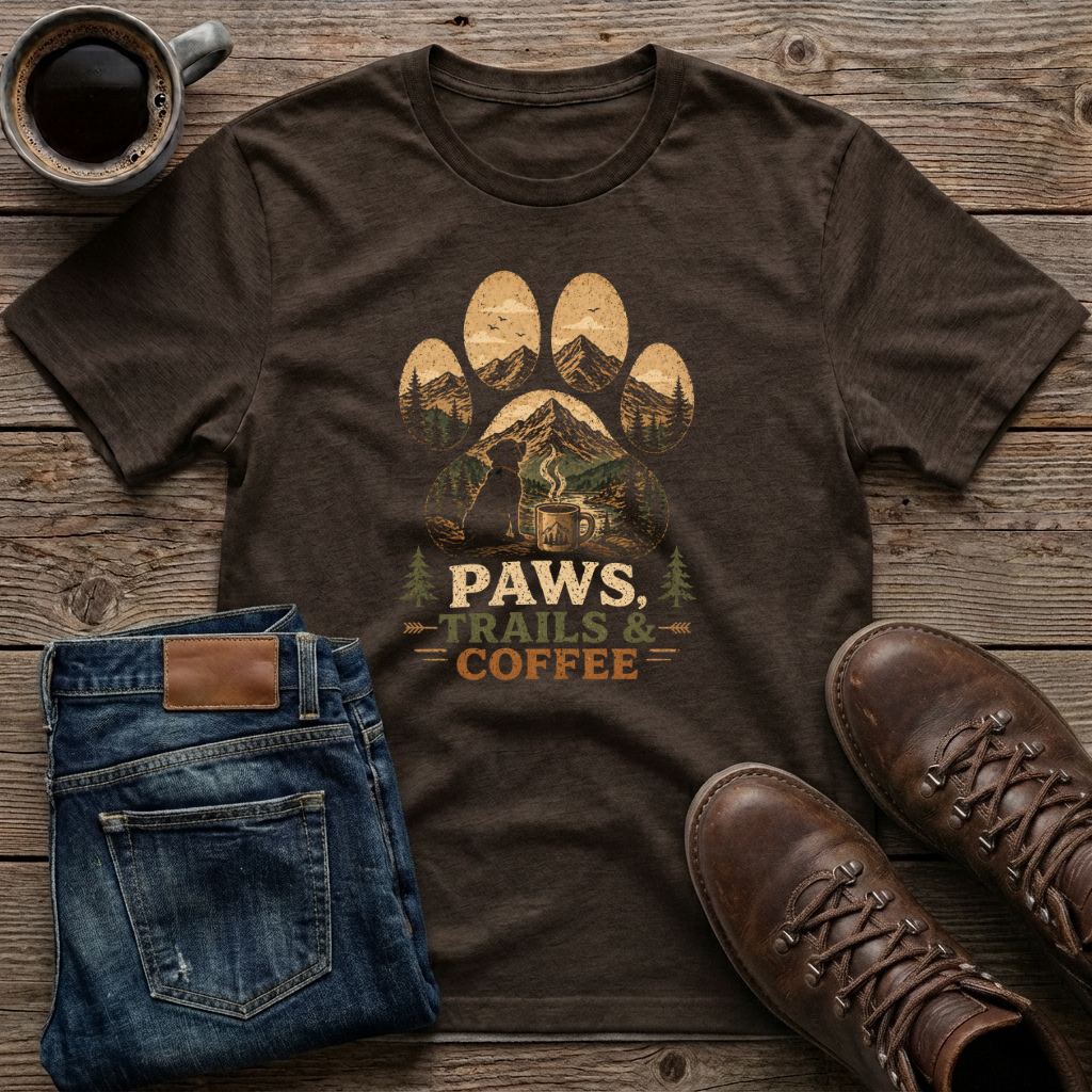 Paws Trails & Coffee T-Shirt