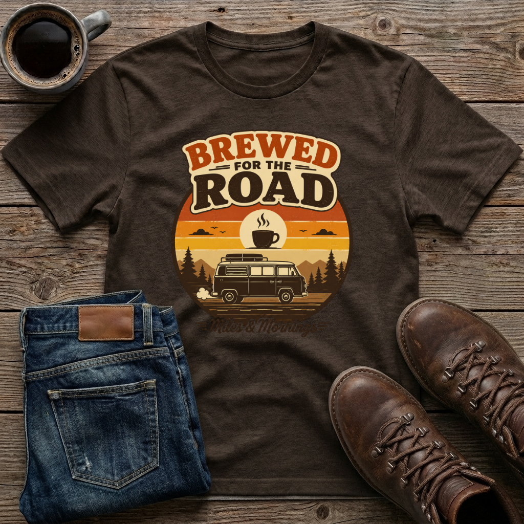 Brewed For The Road Miles & Mornings 2 T-Shirt