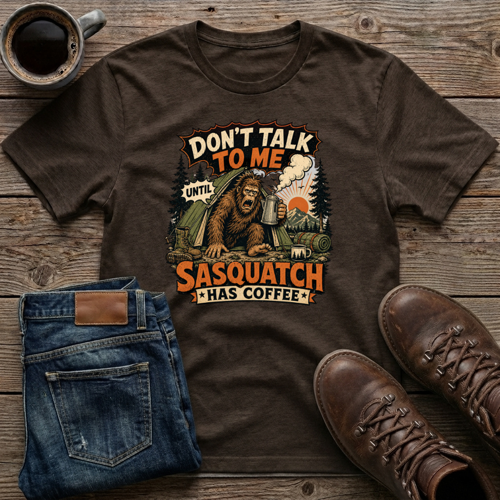 Don't Talk To Me Until Sasquatch Has Coffee T-Shirt