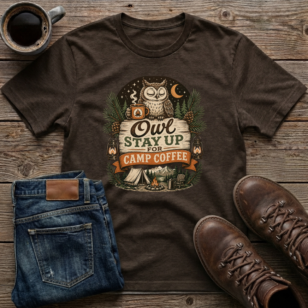 Owl Stay Up For Camp Coffee T-Shirt