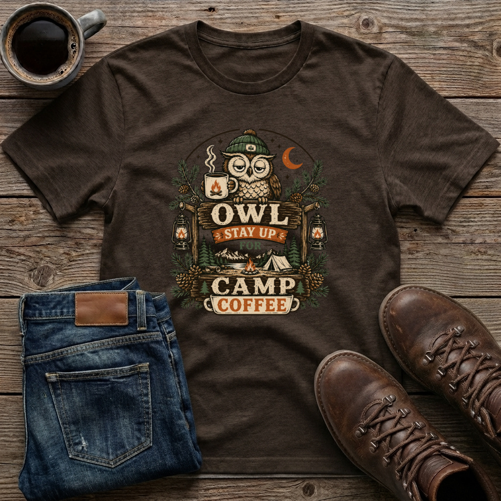 Owl Stay Up For Camp Coffee 2 T-Shirt