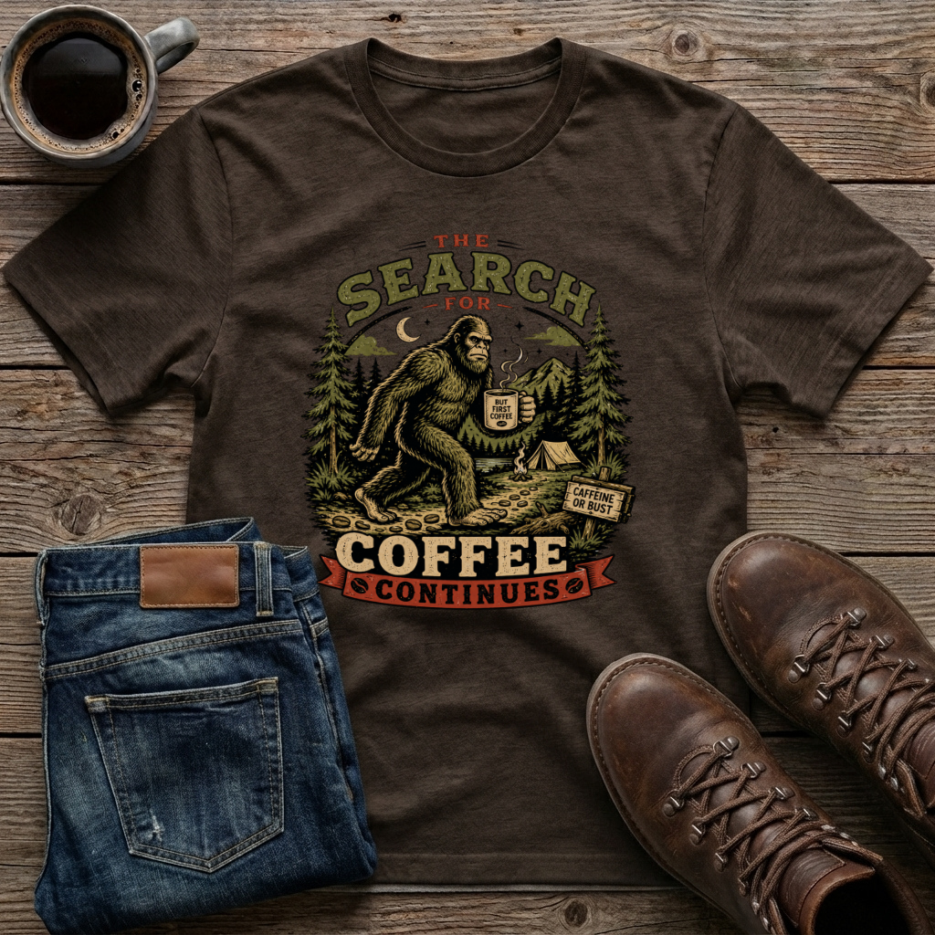 The Search For Coffee Continues T-Shirt