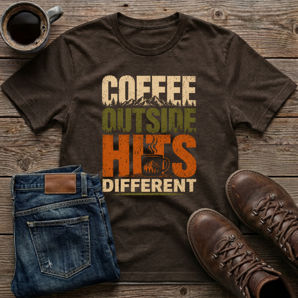 Coffee Outside Hits Different T-Shirt