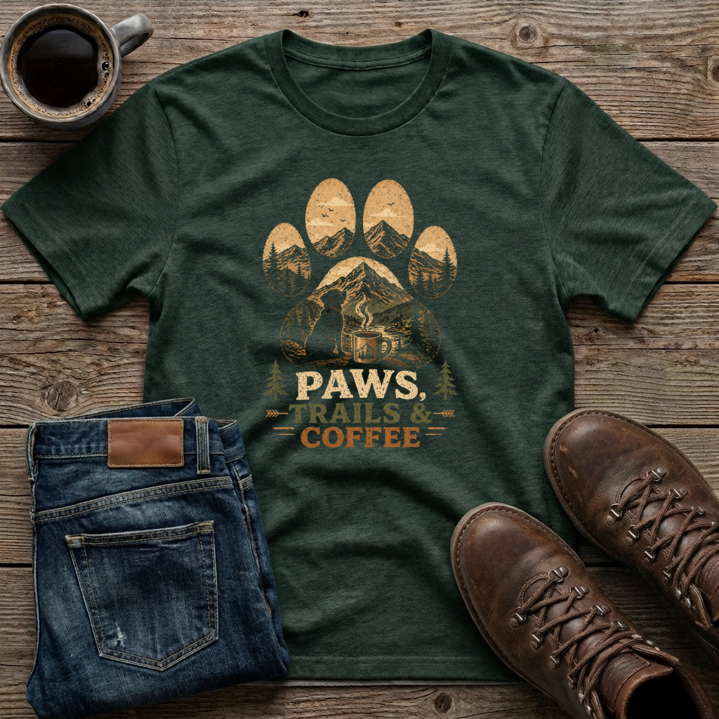 Paws Trails & Coffee T-Shirt