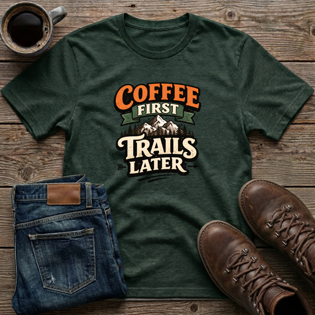 Coffee First Trails Later T-Shirt