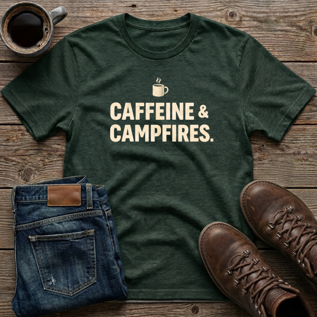 Caffeine & Campfires T-Shirt