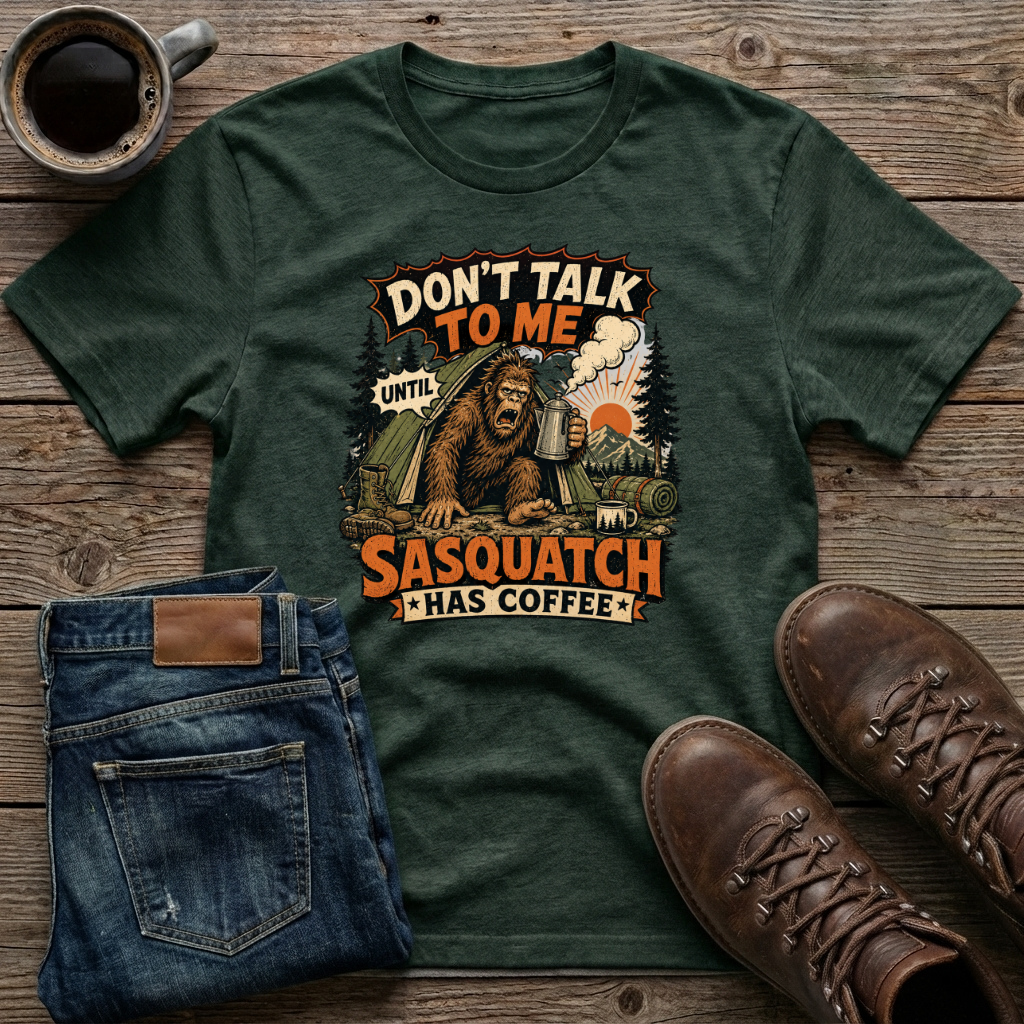 Don't Talk To Me Until Sasquatch Has Coffee T-Shirt