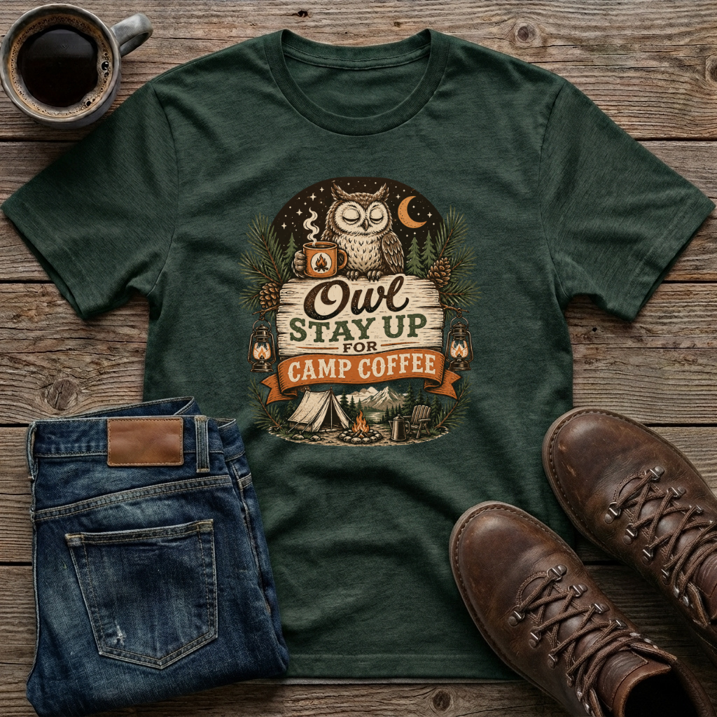 Owl Stay Up For Camp Coffee T-Shirt