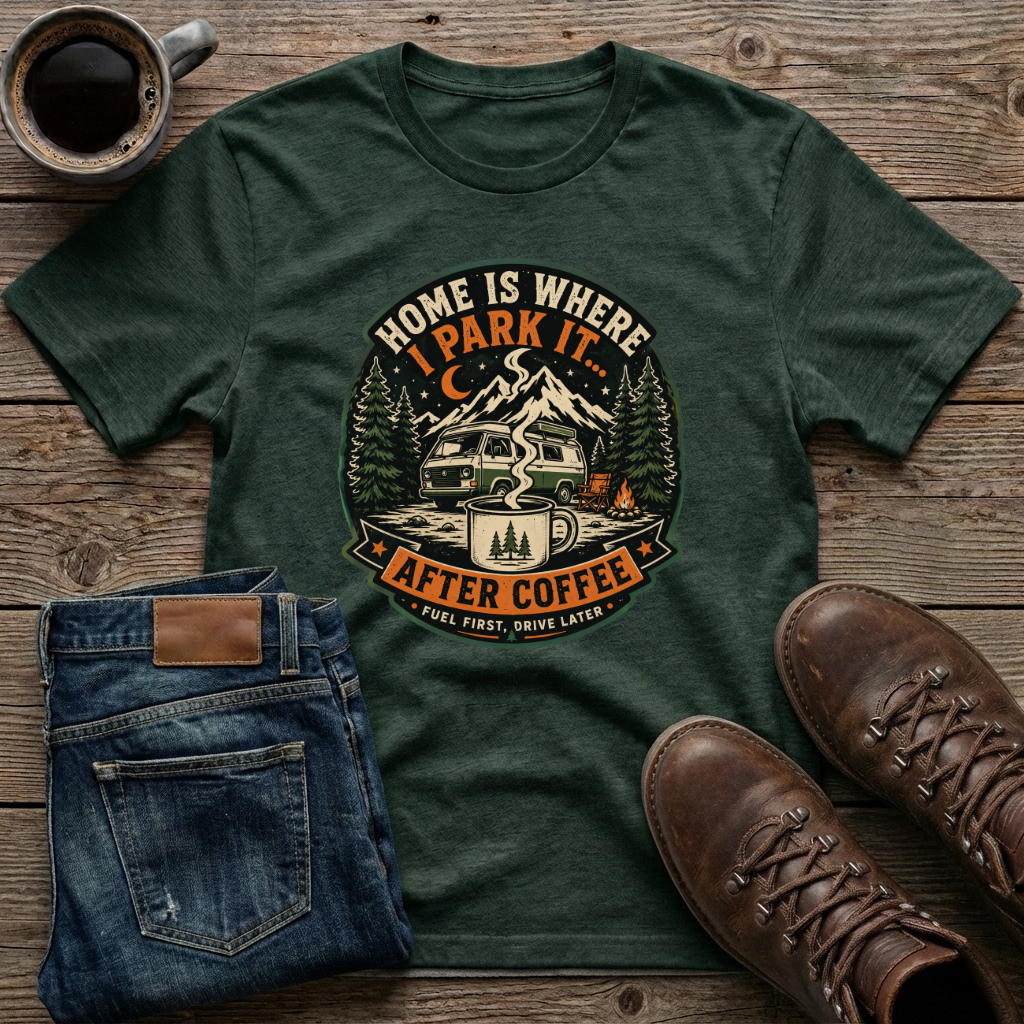 Home Is Where I Park It After Coffee T-Shirt
