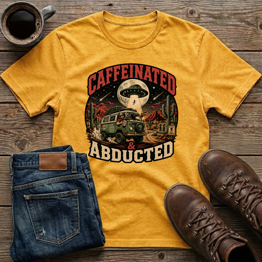 Caffeinated & Abducted T-Shirt