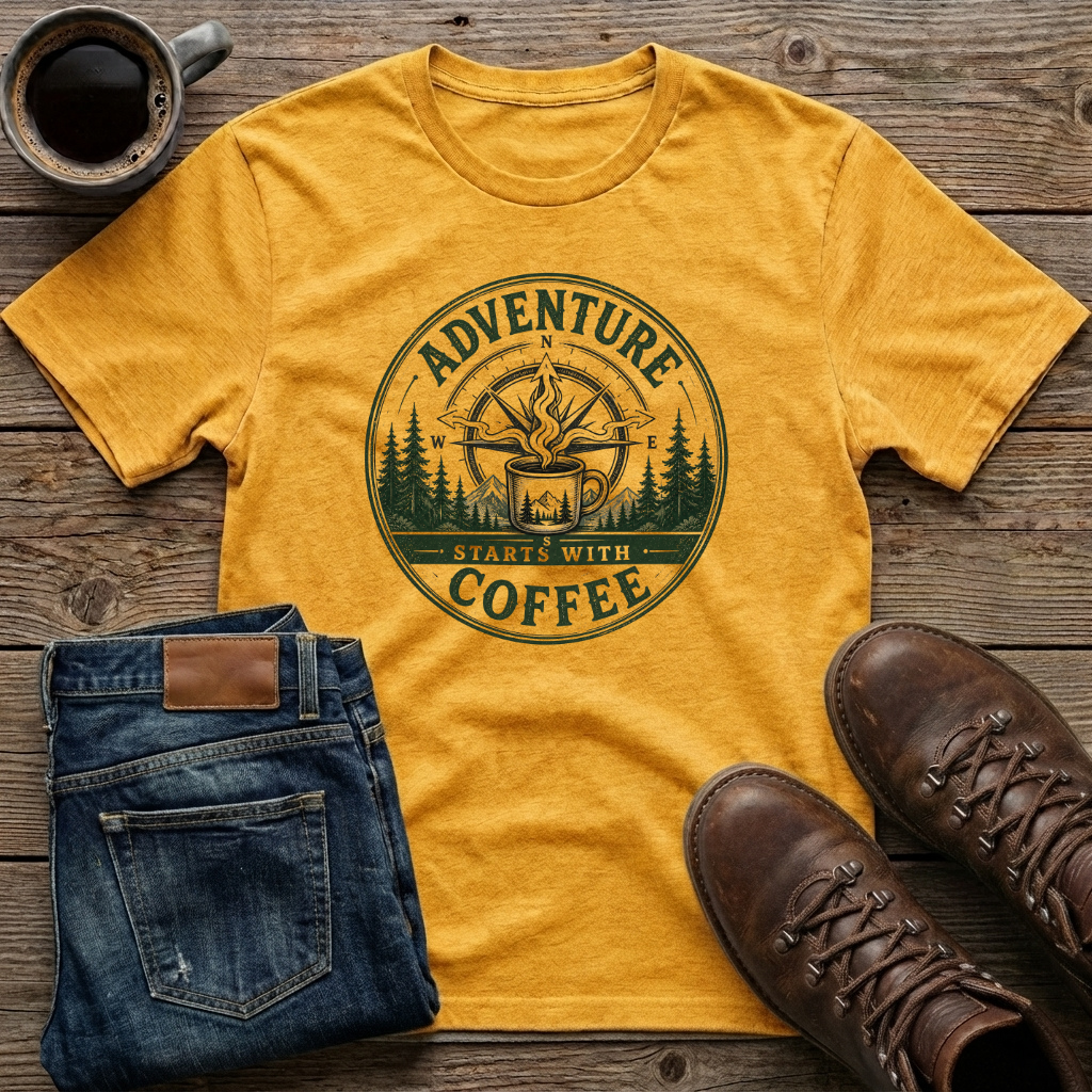 Adventure Starts with Coffee T-Shirt