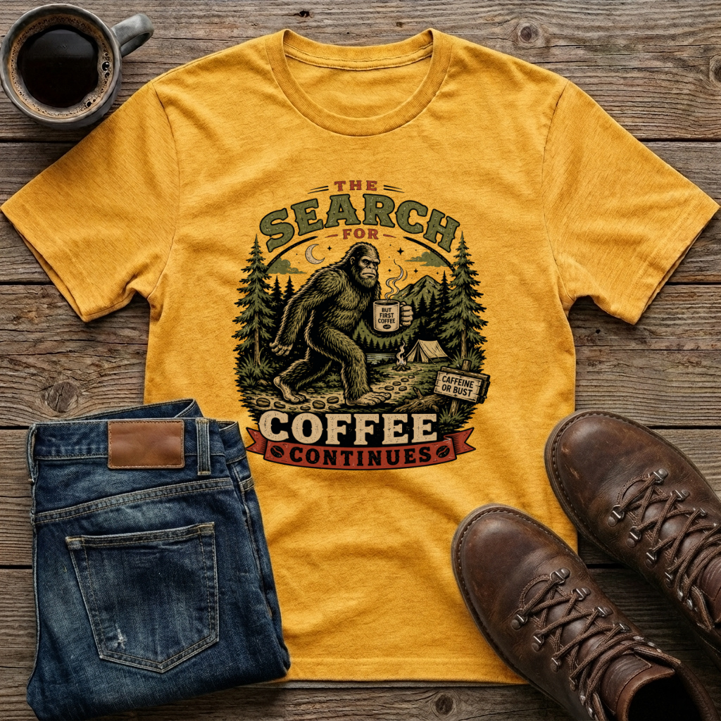 The Search For Coffee Continues T-Shirt