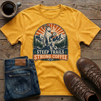 Steep Trails Strong Coffee 2 T-Shirt