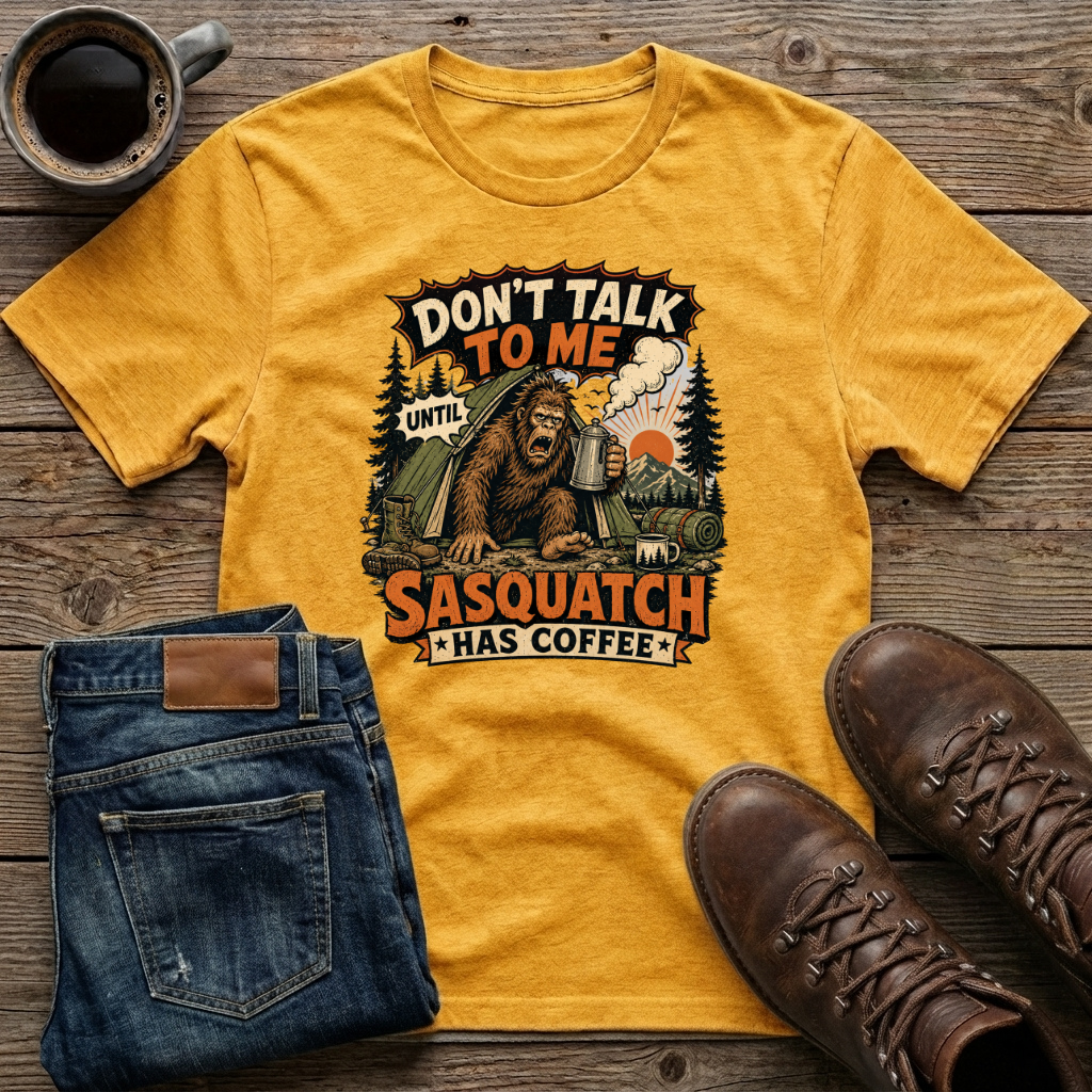 Don't Talk To Me Until Sasquatch Has Coffee T-Shirt