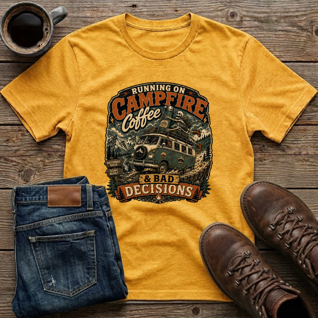 Running On Campfire Coffee & Bad Decisions T-Shirt