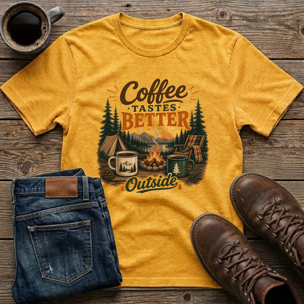 Coffee Tastes Better Outside T-Shirt