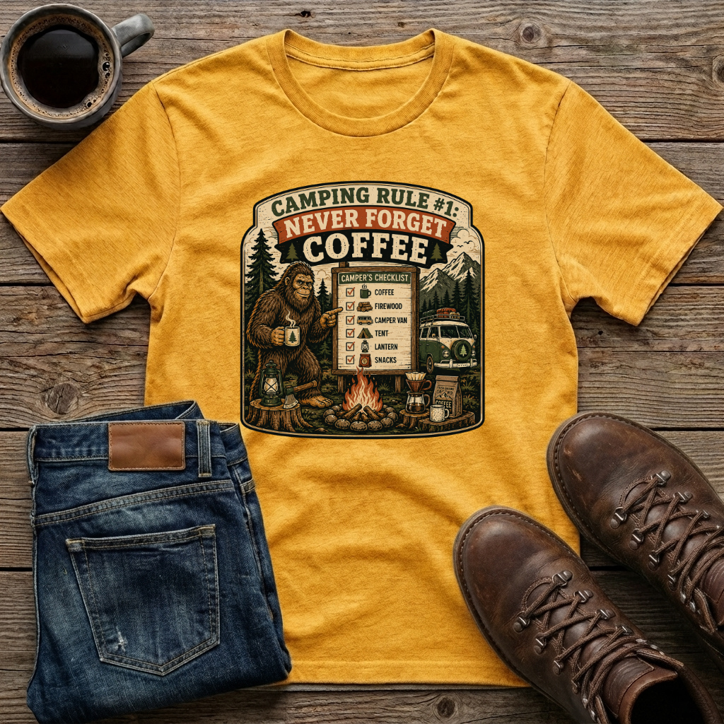 Camping Rule 1 Never Forget Coffee T-Shirt