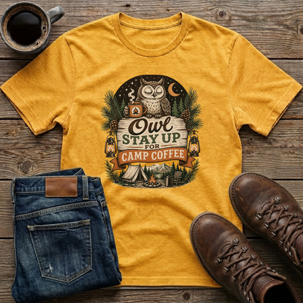 Owl Stay Up For Camp Coffee T-Shirt