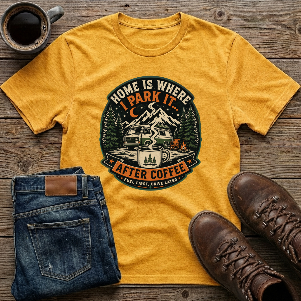 Home Is Where I Park It After Coffee T-Shirt