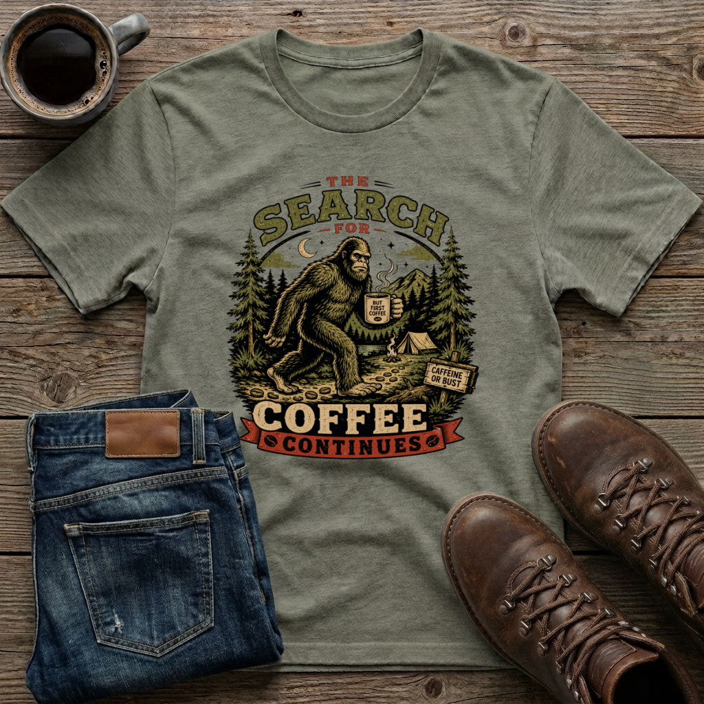 The Search For Coffee Continues T-Shirt