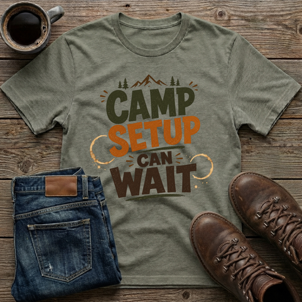 Camp Setup Can Wait T-Shirt