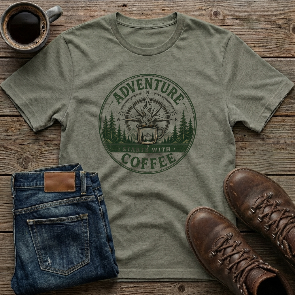 Adventure Starts with Coffee T-Shirt
