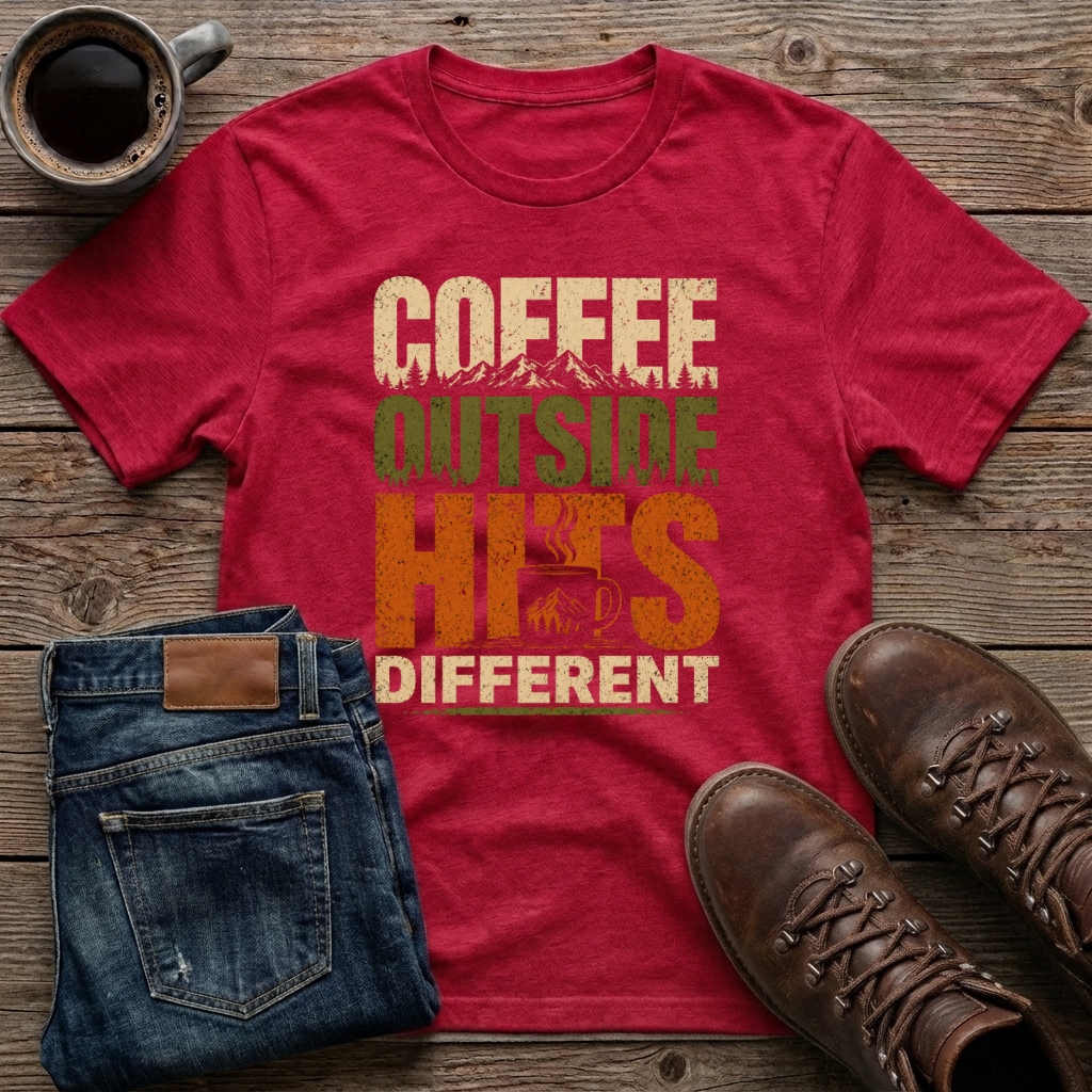 Coffee Outside Hits Different T-Shirt