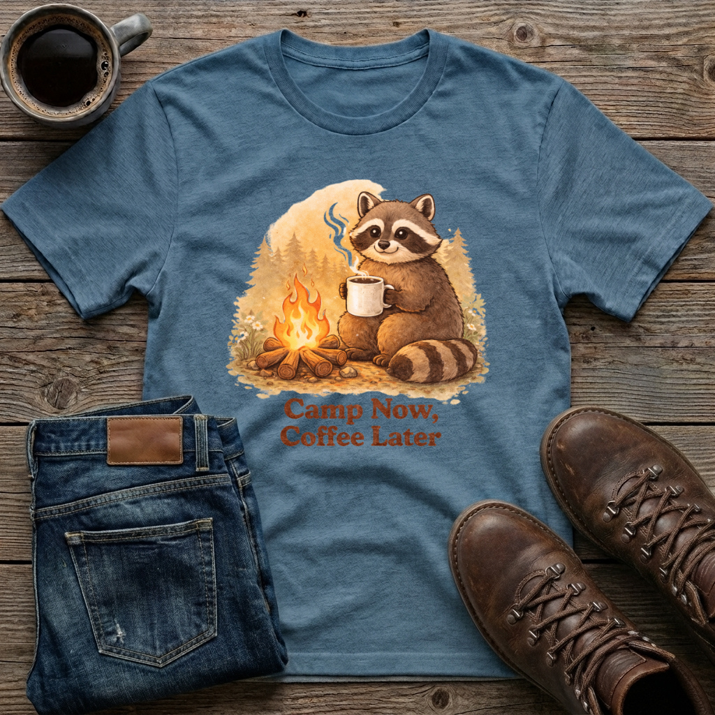 Camp Now Coffee Later T-Shirt