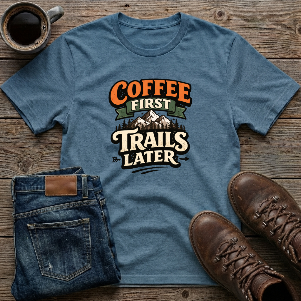 Coffee First Trails Later T-Shirt