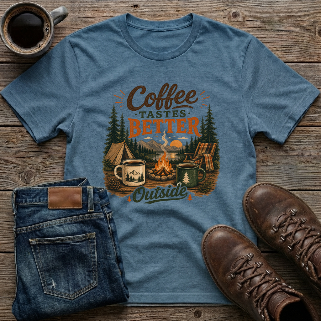Coffee Tastes Better Outside T-Shirt