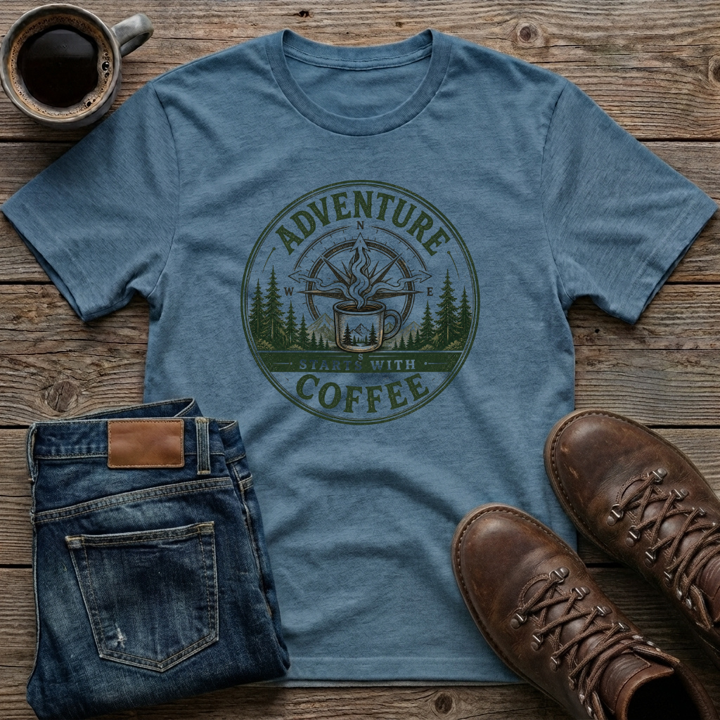 Adventure Starts with Coffee T-Shirt