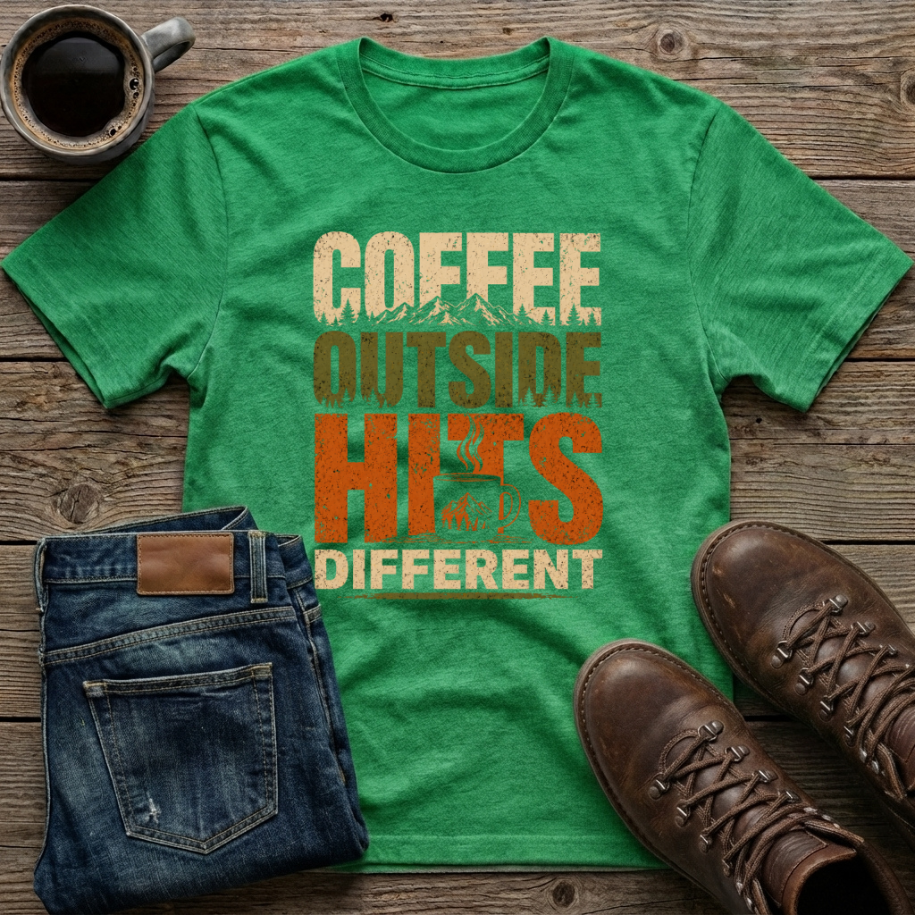 Coffee Outside Hits Different T-Shirt