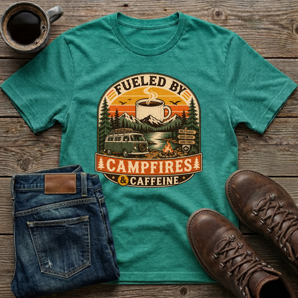 Fueled by Campfires & Caffeine T-Shirt