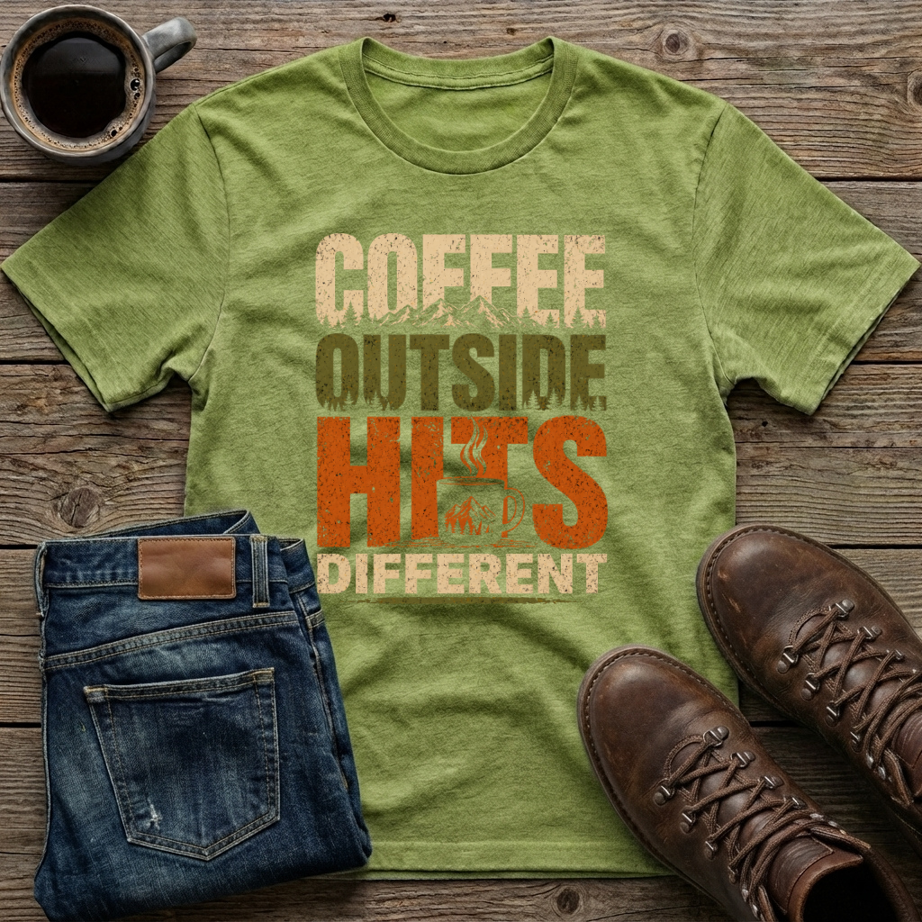 Coffee Outside Hits Different T-Shirt