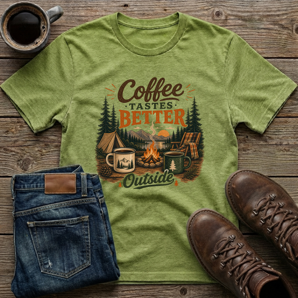 Coffee Tastes Better Outside T-Shirt