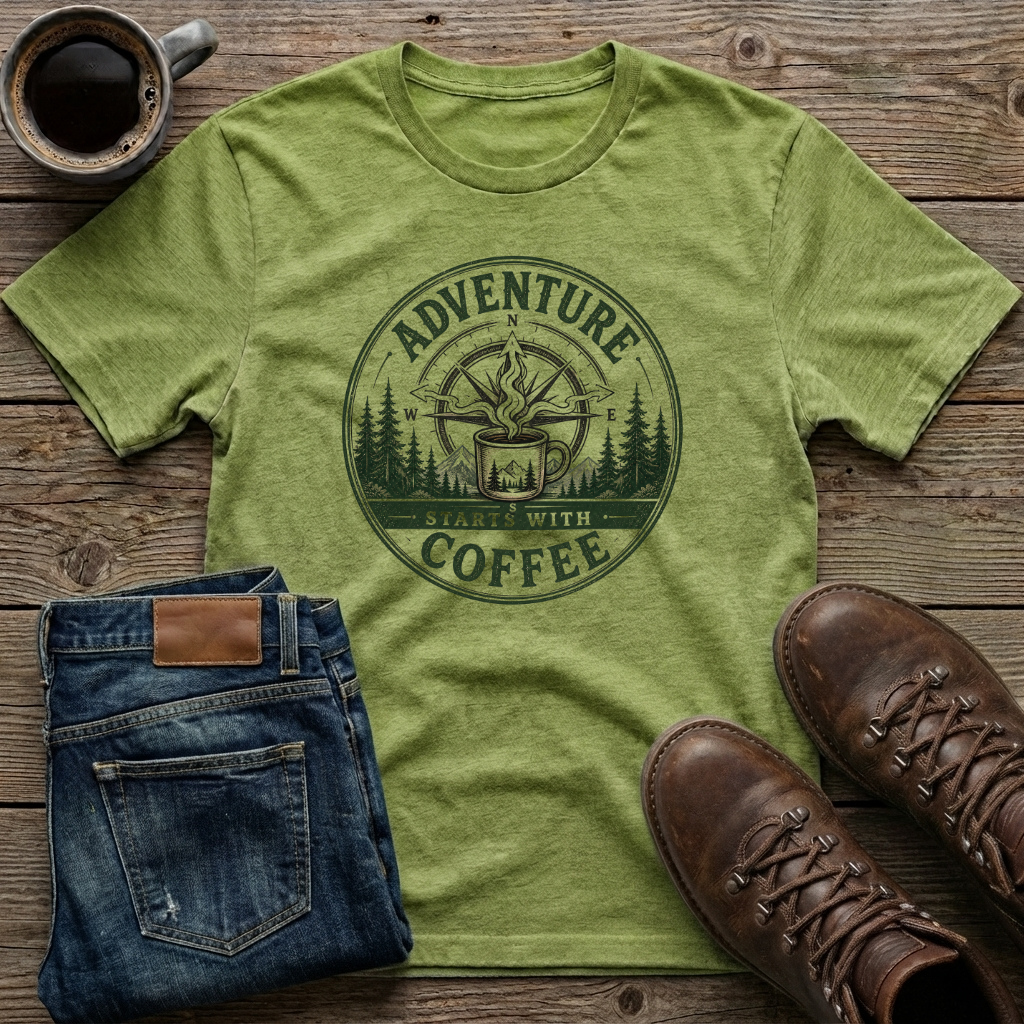 Adventure Starts with Coffee T-Shirt